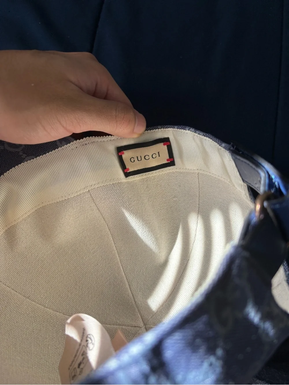 Gucci Blue GG Men's Monogram Baseball Cap